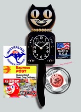 KIT CAT WALL CLOCK CLASSIC LADY KIT KAT NEW Moving Eyes Tail Made In USA Genuine