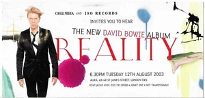 David Bowie - Reality Preview Ticket (12th August 2003) - Picture 1 of 2