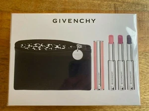 GIVENCHY TRIO LE ROUGE PERFECTO RRP£84 3 lip balms & pouch gift set kit NEW - Afbeelding 1 van 3