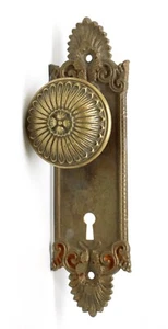 Antique Yale & Towne Greek Dummy Door Knob Set - Picture 1 of 7