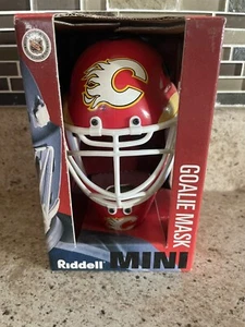 NHL Riddel Mini Goalie Mask Calgary Flames  Hockey Mikka Kiprusoff Fancore Dad - Picture 1 of 5