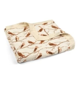 NWT Milkbarn OWL Big Muslin 3 Layer Baby Blanket Lovey Bamboo - Picture 1 of 2