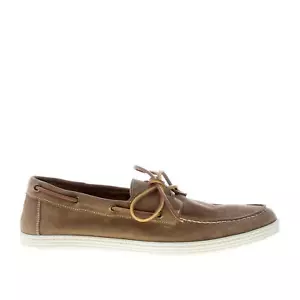 IDEE DE POINTE Herrenschuhe Taupe Beige Wildleder Made in Italy Laced Boat Shoe - Bild 1 von 7
