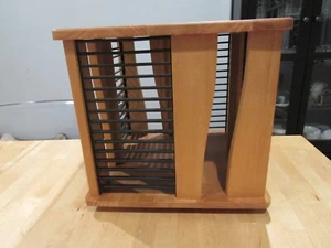 Vintage Wood 60 CD Spinner Rack / Rotating Countertop Storage Tower Holder - Picture 1 of 9