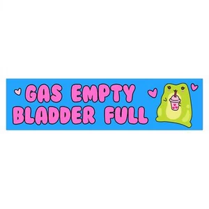 Gas Empty Frog Car Bumper Sticker Funny Decal Car Decor Vehicle Accessories - Picture 1 of 7