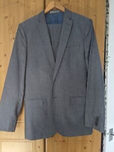Mens J. Lindberg Blue Suit Slim Fit Trousers W34" Regular Fit Jacket 42" Chest