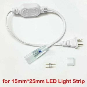 1PC 110V/220V Power Cord Connector Line for W15mm x H25mm LED Strip Lights - Picture 1 of 12