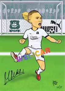 Signed A4 caricature of Plymouth Argyle's Maksym "Maxi" Taloviero. Ltd Ed of 15 - Picture 1 of 2