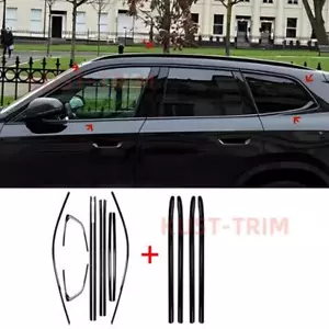BLACK Window trim+roof frame trim cover 14pcs FOR BMW X1 U11 M Sport 2023-2024 - Bild 1 von 14