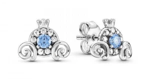 Pandora Disney Cinderella Pumpkin Coach Stud Earrings 299193C01 with Gift Box - Picture 1 of 2