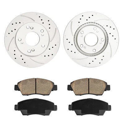 Pastilhas de rotor de freio dianteiro perfuradas adequadas para Honda Civic 2012-2014 Acura ILX 2013-2014 - Imagem 1 de 4