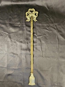Vtg 1989 Solid Brass Bow & Tassel Plate/Picture Wall Hanger 22×3.75 CBK - Picture 1 of 6