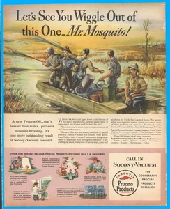 Socony-Vacuum Research Mosqito Control Military Uncle Sam Vintage Print Ad 1942 - Bild 1 von 4