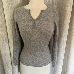 Telluride Clothing Co Maglione Donna 2 Strati Cashmere M Cappotto di Lusso Core Grigio - Foto 1 di 9