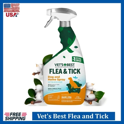 Vet's Best Tratamiento casero contra pulgas y garrapatas para perros/gatos 32 oz. Rápido Foto 1 de 4