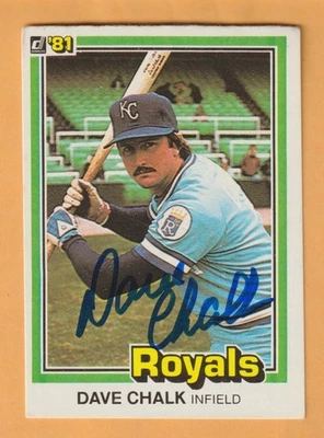 Dave Chalk Kansas City Royals AUTO Signed 1981 Donruss Texas Longhorns - Image 1 of 2
