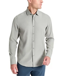 Kenneth Cole Mens Solid Button Down Dress Shirt, Grey, X-Large - Picture 1 of 1