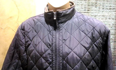 Chaqueta Peter Millar Para Hombres XL Suffolk Gris Oscuro Cuero Borde Acolchado Abrigo de Viaje Foto 1 de 4
