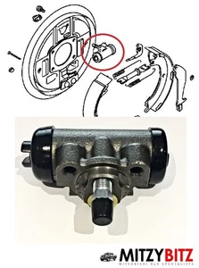Brake Wheel Cylinder Rear Right for Mitsubishi L200 K77T Series 3 2.8D - Picture 1 of 5
