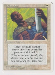 Miscut Brainwash LP 4th 1995 MTG Magic Factory Error Misprint Alpha Cut Corners! - Picture 1 of 2