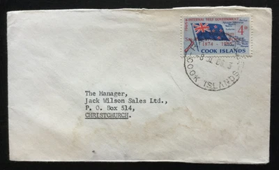 COOK ISLAND 1966 cubierta usada postal de Cook Islands Trading Co (P140) Foto 1 de 2