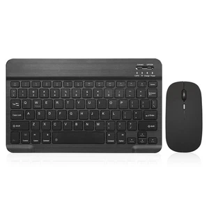 10-Inch Bluetooth Keyboard with Battery-Powered Mouse Ultra-Thin  Mouse and1563 - Picture 1 of 7