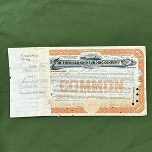The American Ship Building Company Aktienzertifikat NJ Antik 1800er (1) - Bild 1 von 8