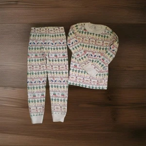 Hanna Andersson 100% Organic Cotton ELF Christmas Fair Isle Pajama Set Size 5 - Picture 1 of 4