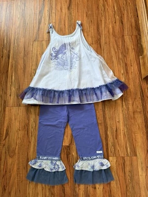 NAARTJIE Conjunto Top Pantalones Túnica Sirena Algodón Lavanda Púrpura Niña Talla XXXXL (10) Foto 1 de 4