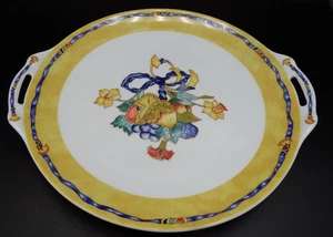 Borghese by Bernardaud Limoges France - Handled Cake Plate Yellow Band - 11" - - Picture 1 of 3