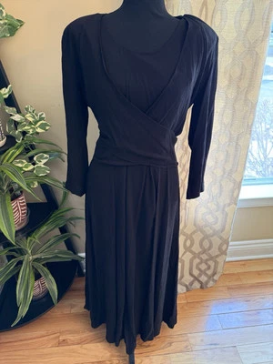 Maxi Vestido Vintage 80’s/90’s ALL THAT JAZZ Negro Envolvente Mujer’s Talla 11/12 Foto 1 de 4