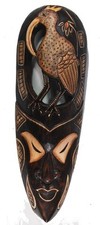 Maschera IN Legno Uccello 50cm da Parete Ibis Decorativa Hangmaske