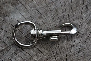 Wirbel Karabinerhaken Bolzen Sprengring D Ring. Haustierleine Haken. 3 Zoll Länge, 1 Zoll Öffnung. *USA* - Bild 1 von 5