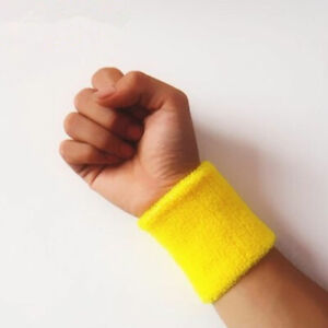 2 x Sports Unisex Wristband Wrist Sweatbands Band Tennis Squash Badminton Gym US