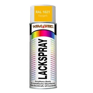 400ml Kim Tec Lackspray RAL 1021 Rapsgelb Acrylharz-Basis UV-Beständig Dose - Imagen 1 de 3