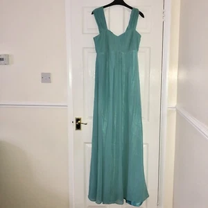 New Womens Nicholas Millington Turquoise Evening Maxi Gown Prom Dress UK 12 - Picture 1 of 8