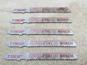 5 PACK Bosch T118BF HSS Jigsaw Blades Metal / Wood Cutting 24 TPI 3" Long - Picture 1 of 5