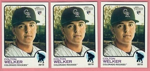 2022 Topps Heritage Colton Welker Rookie #281 Lot (3) Rockies RC - Imagen 1 de 2