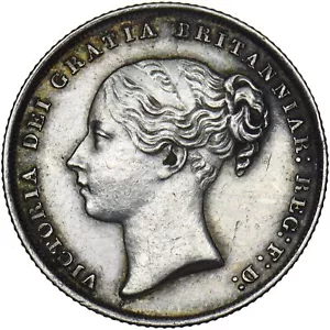 Chelín 1844 - Moneda de plata británica Victoria - Muy bonita - Imagen 1 de 2