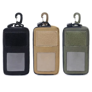 Nylon Tactical Mens Wallet Molle Pouch ID Card Phone Bag Coin Purse Waist Pack - Picture 1 of 12