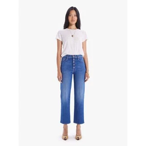 Mother The Pixie Rambler Ankle in Briefly Gorgeous Botton Fly Jeans 34 Plus - Picture 1 of 14