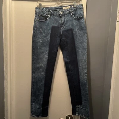 Pantalones de mezclilla para mujer Sass & Bide Mojo Kiko desgastados lavado ácido bloque de color cónico talla 29 Foto 1 de 4