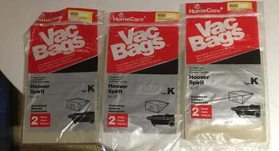 [3 Pacotes de 2]Sacos de Aspirador de Pó Home Care Hoover Spirit Tipo K # 57 (6 Sacos) - Imagem 1 de 4
