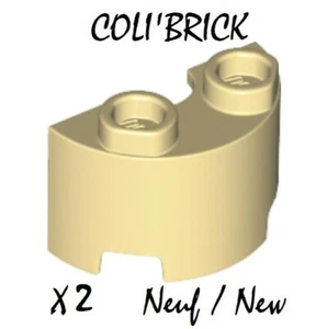 Lego 68013 - 2x Cylinder Half 1x2x1 - Beige Tan - NEUF NEW - Picture 1 of 1