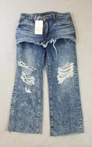 Zara Trafaluc Denim Crop Jeans 8727064800 Size 36 USA 4 NWT - Picture 1 of 9