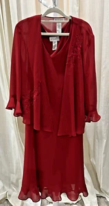 Studio 1 Damen 14 Abend 2-teiliges Kleid Set durchsichtig rot formell Cocktail Hochzeit - Bild 1 von 6