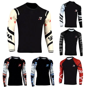 Koyes MMA Rash Guard BJJ Long Sleeve Compression Fight Gear Shirt No Gi - Picture 1 of 8