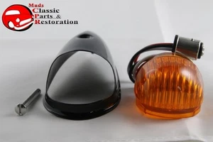 Guide Style Headlight Black LED Turn Signal Marker Light Housing Amber 1157 New - Picture 1 of 1