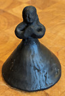 Mexico Black Pottery Barro Woman Folk Art Handmade Bell Vintage 