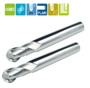 VHM Kugelfräser / Radiusfräser 30° Ø=4-12mm /Z=2 für ALU Standart & Lang - Picture 1 of 1